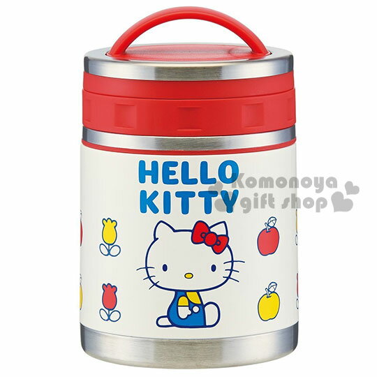 〔小禮堂〕Hello Kitty 保溫罐《白.鬱金香.520ml》70年代系列