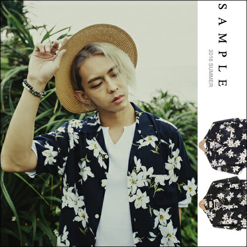 韓國製 短袖襯衫 滿版花朵南洋風【ST16408】- SAMPLE