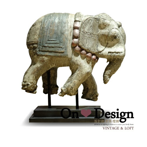 On ♥ Design ❀ Nordic Style 北歐風 仿手工雕刻 水中 石大象 擺飾/陳列