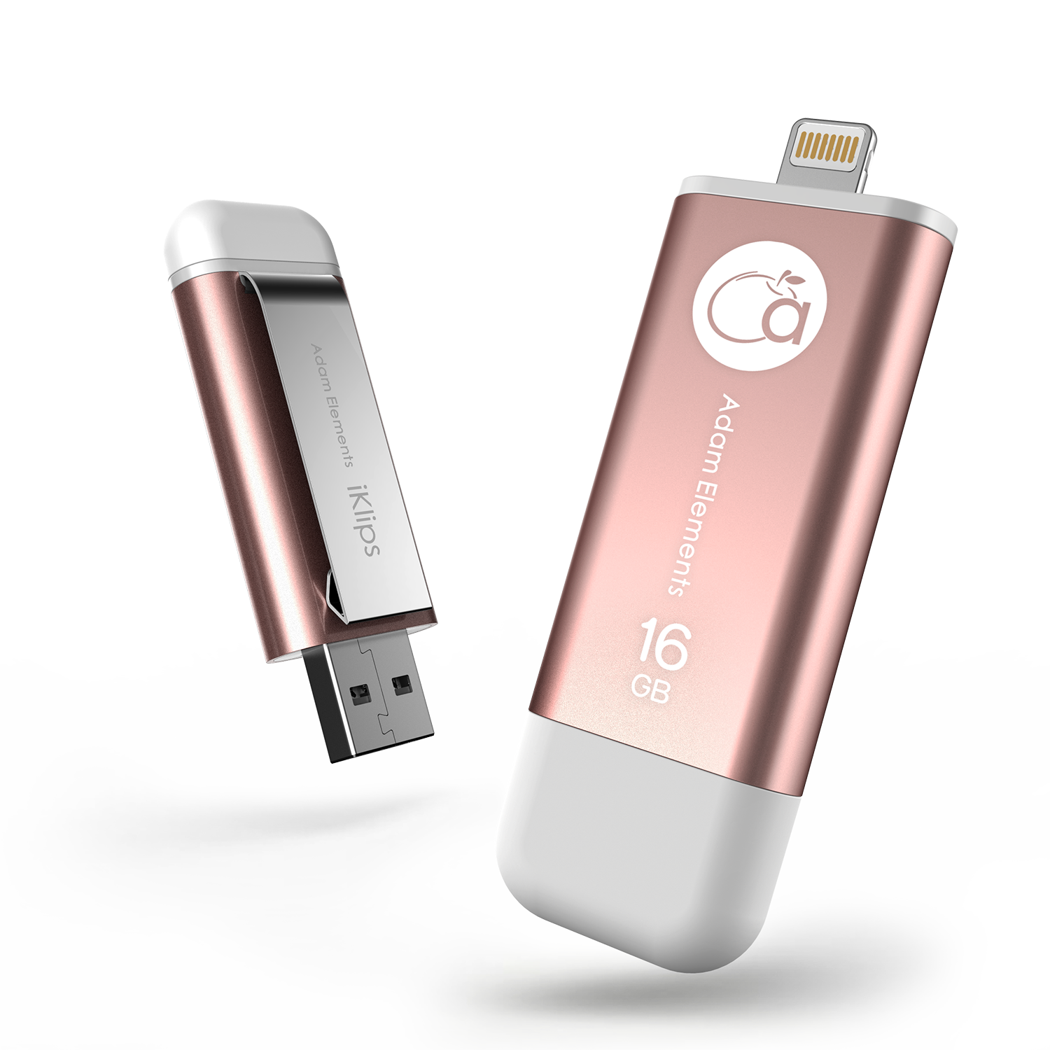 【亞果元素】iKlips iOS系統專用USB 3.0極速多媒體行動碟 16GB 玫瑰金