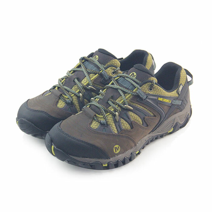 (男)MERRELL ALL OUT BLAZE GORE-TEX 戶外鞋 咖啡/黃綠-ML32763