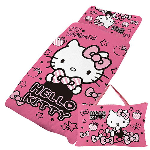 【享夢城堡】HELLO KITTY 貼心小物系列-鋪棉兩用兒童睡袋(粉)