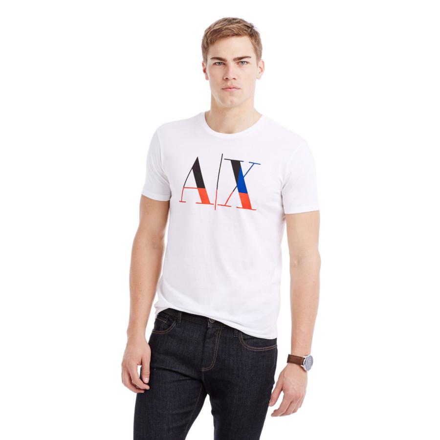 美國百分百【Armani Exchange】T恤 AX 短袖 T-shirt 圓領 雙色 logo 白色 XS F204