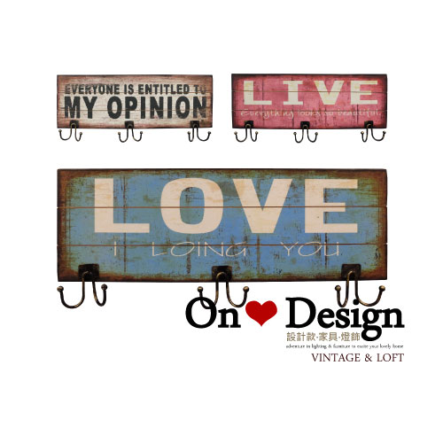 On ♥ Design ❀INDUSTRIAL HOOK 工業風格掛飾 壁掛 英文字意造型壁掛架 LOVE