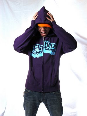 日本東京直送FLATLUX潮流品牌台灣總代理2008年 Crackin' Crack Zin 帽T外套 紫