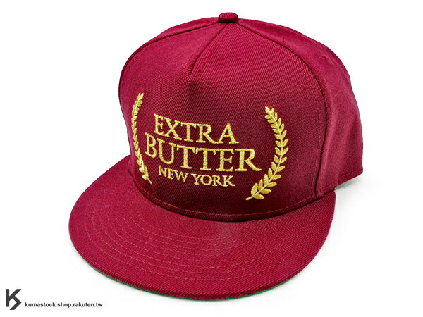 2013 kumastock 特別入荷 美國 紐約 時尚店舖 EXTRA BUTTER OFFICIAL SELECTION SNAPBACK BURGUNDY 酒紅 月桂冠 刺繡 後扣 棒球帽 !