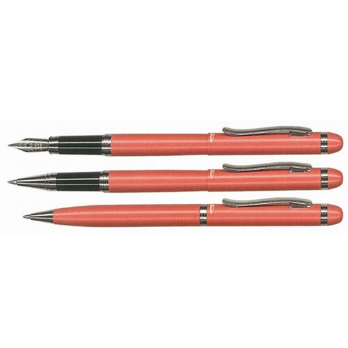 PLATINUM 白金牌 PKG-250、WKG-150、BKG-150 金屬噴砂鋼筆+鋼珠筆+原子筆 -3支入對筆 / 組