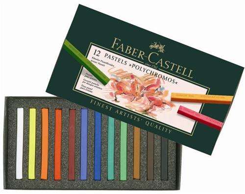 【FABER-CASTELL】輝柏128512藝術家級粉彩條 - 12色