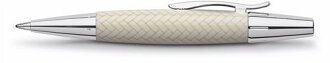 【FABER-CASTELL】輝柏 148353 鑲木紋 旋轉原子筆 (象牙白)