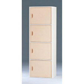 【潔保】塑鋼系統櫃系列-CP-4004 牙白櫃體粉桔門片