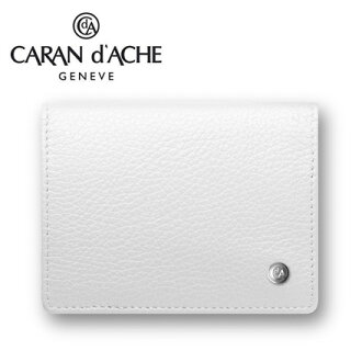 CARAN d'ACHE 瑞士卡達 LEMAN 利曼系列 小牛皮名片夾. 白