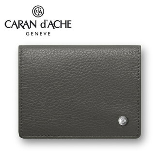 CARAN d'ACHE 瑞士卡達 LEMAN 利曼系列 小牛皮名片夾. 灰