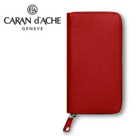 CARAN d'ACHE 瑞士卡達 LEMAN 利曼系列 小牛皮仕女皮夾. 紅