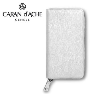 CARAN d'ACHE 瑞士卡達 LEMAN 利曼系列 小牛皮仕女皮夾. 白