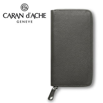 CARAN d'ACHE 瑞士卡達 LEMAN 利曼系列 小牛皮仕女皮夾. 灰