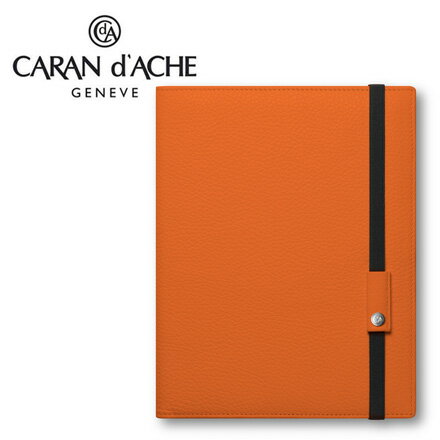 CARAN d'ACHE 瑞士卡達 LEMAN 利曼系列 小牛皮A5筆記本.橙