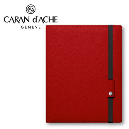CARAN d'ACHE 瑞士卡達 LEMAN 利曼系列 小牛皮A5筆記本. 紅