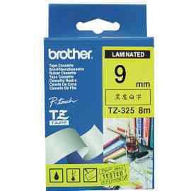 【兄弟】brother 9mm 特殊規格TZ-325護貝標籤帶〈黑底白字〉