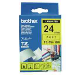 【兄弟】brother 24mm 特殊規格TZ-354護貝標籤帶〈黑底金字〉