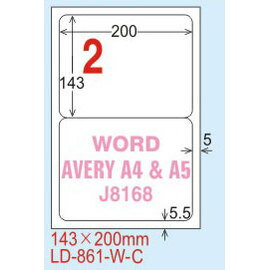 【龍德】LD-861(圓角-白色) 雷射、噴墨、影印三用電腦標籤 143x200mm 20大張/包