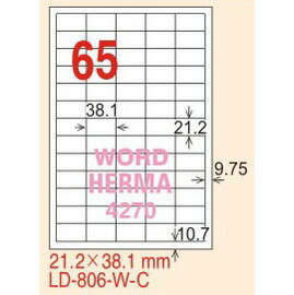 【龍德】LD-806(直角) 透明三用標籤(可列印) 21.2x38.1mm 5大張/包