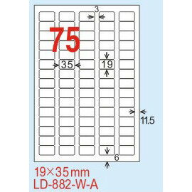 【龍德】LD-882(圓角) 透明三用標籤(可列印) 19x35mm 5大張/包