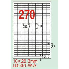 【龍德】LD-881(直角) 半透明霧面三用標籤 30x91mm 5大張/包