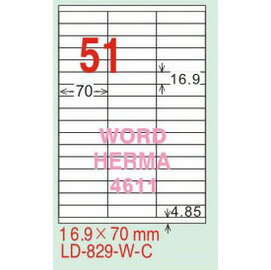 【龍德】LD-829(直角) 雷射、影印專用標籤-紅銅板 16.9x70mm 20大張/包