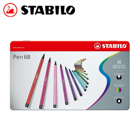 促銷 STABILO 德國天鵝 Pen 68 系列彩色筆(6830-6) 30色 / 盒