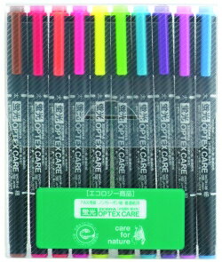 【利百代】OPTEX CARE環保螢光記號筆10色組WKCR1-10c