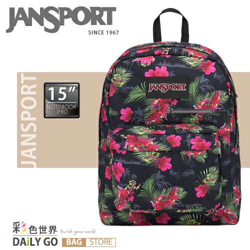 「JANSPORT」後背包 平板電腦背包 書包-熱帶花叢