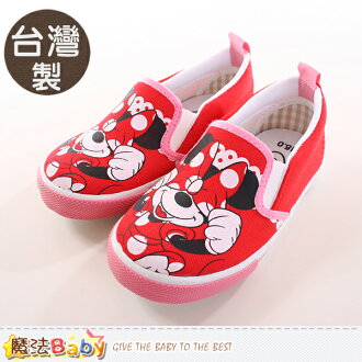 女童鞋 台灣製迪士尼米妮正版帆布鞋 魔法Baby~sh9674
