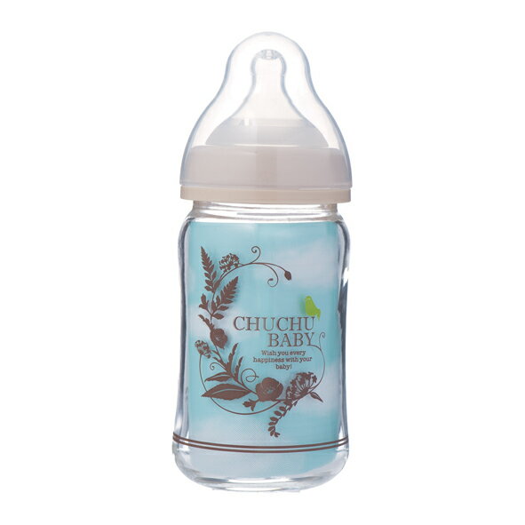 chuchu啾啾 純淨典雅寬口玻璃奶瓶-160ml