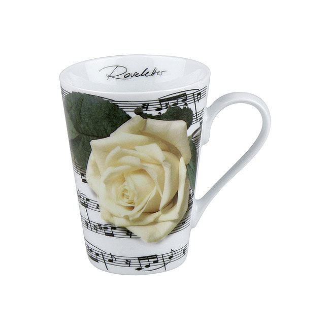 《富樂雅居》玫瑰花系列~德國Konitz馬克杯-白玫瑰