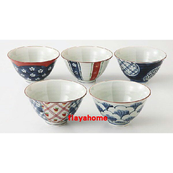 《富樂雅居》日本製 有田燒 復古茶杯 五入 飯碗組