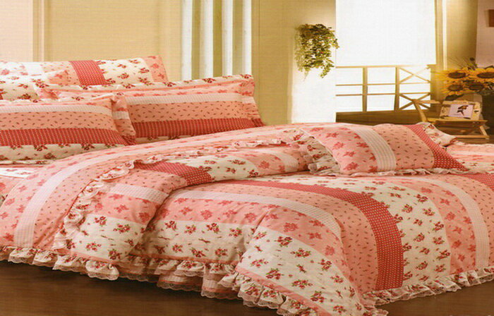 [床工坊]台製高級精梳棉 (單面花色床罩四件組)-無抱枕