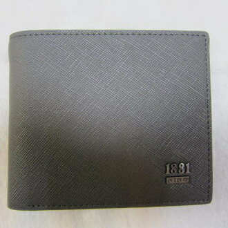 ~雪黛屋~18NINO81 男紳士短型皮夾進口專櫃100%進口牛皮材質標準尺寸固定型證夾NI700-072-1801灰