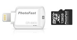 可傑  PhotoFast microSD 讀卡機 CR-8800 蘋果專用 擴充手機記憶體 最大支援128G 隨身碟 (白)  