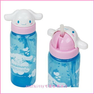 asdfkitty可愛家☆大耳狗大臉造型吸管水壺500ML-可當學習杯-幼兒園好用歐-日本正版商品 - 限時優惠好康折扣