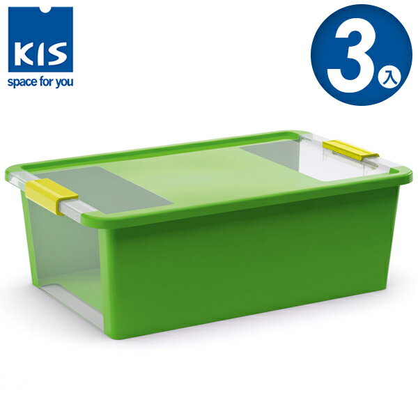 E&J【012013-05】義大利 KIS BI BOX 單開收納箱 M 綠色 3入；收納盒/整理箱/收納櫃/玩具盒