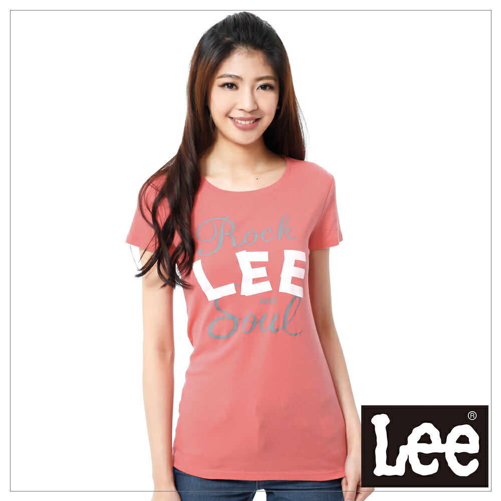 【 390元優惠↘ 】Lee Logo 印刷短袖T恤 -女款(橘)