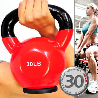 【壺鈴特惠↘重訓館】KettleBell包膠30磅壺鈴(橡膠底座)浸膠30LB拉環啞鈴.搖擺鈴.舉重量訓練.運動健身器材.推薦