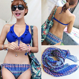 時尚派對.滾花邊三件式泳衣(三件式泳裝.3件式泳衣.3件式泳裝.游泳衣.溫泉泡湯泳裝.溫泉泡湯泳衣.推薦.哪裡買.特賣會.專賣店)E311-D15039