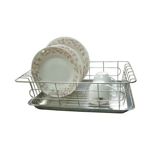 【純不鏽鋼】廚房-碗盤架/瀝水架/滴水籃+盤子(三入裝) P065-SL2842SL-3