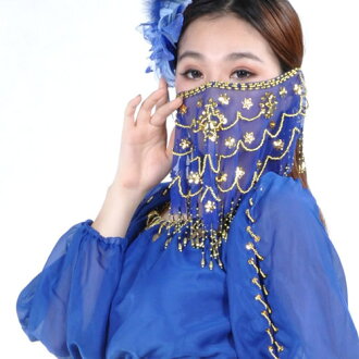 神秘浪漫梅花片面紗(中東肚皮舞服飾.肚皮舞紗巾.紗巾.面頭紗.舞蹈配件.表演紗巾.面巾.印度舞紗巾.舞蹈面紗.推薦)