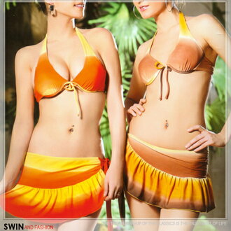 『泳裝出清』夏日夕陽三件式泳裝.運動