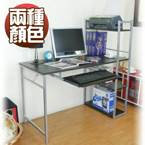 置物架型書桌[附鍵盤架][二色可選](電腦桌.辦公桌.工作桌.書架) P065-TB120H4+TK3048