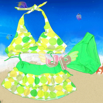 青蘋果三件式比基尼女泳裝.運動