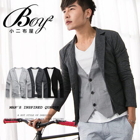 ☆BOY-2☆【PPK88015】韓式休閒素面西裝外套