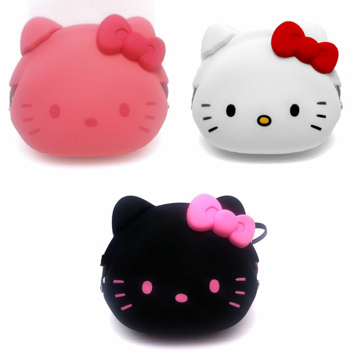 【多點創意日本】日本Hello Kitty臉部矽製零錢包，桃色、黑色、白色三色